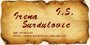Irena Surdulović vizit kartica